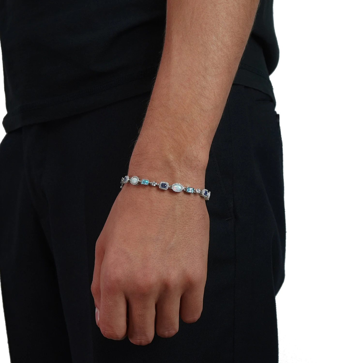 blue stone bracelet for men