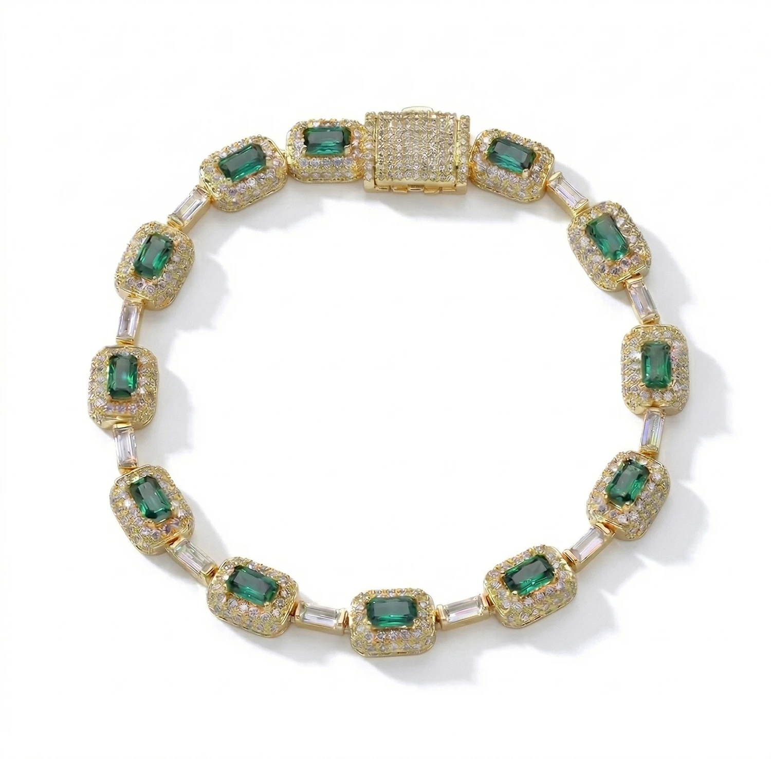 gold emerald bracelet