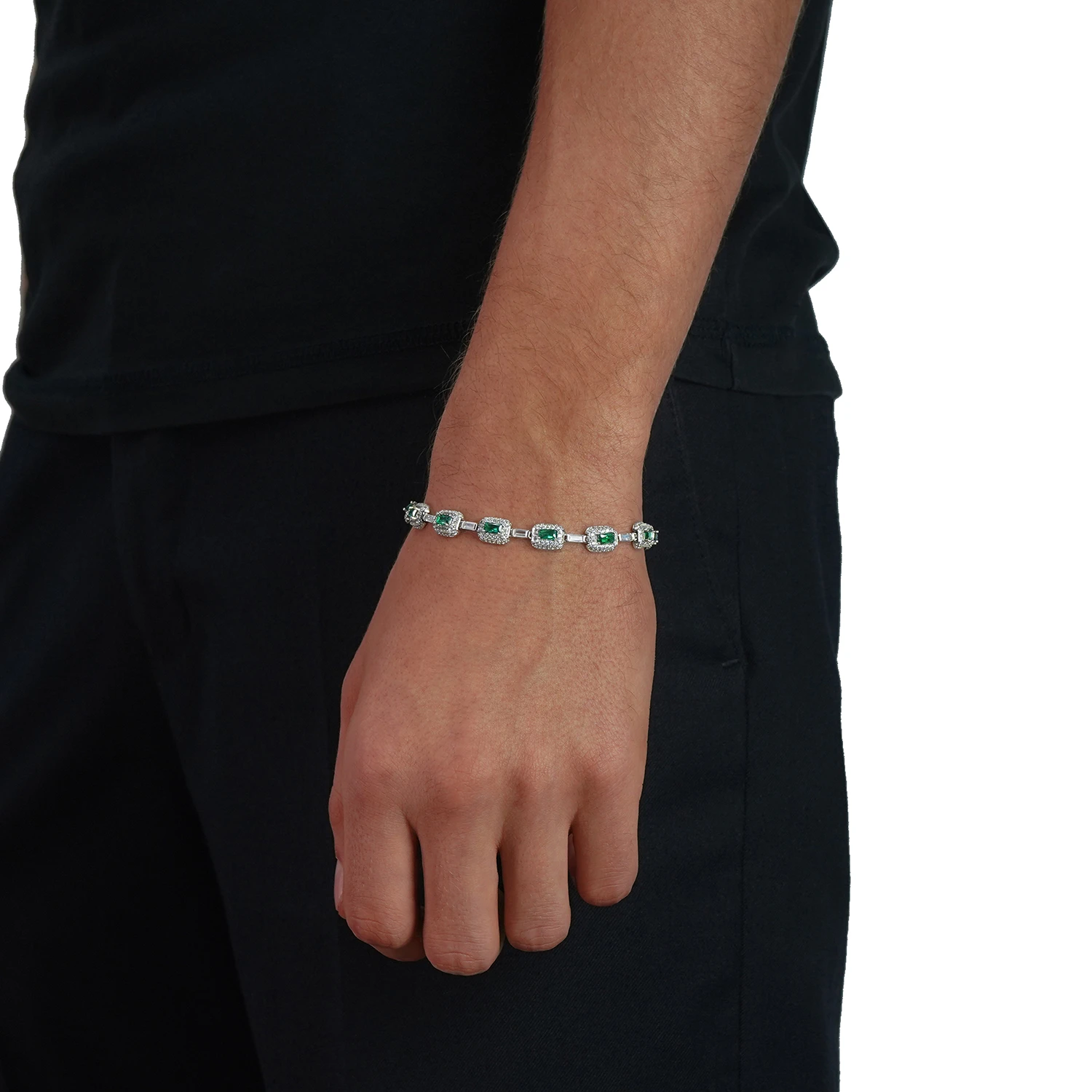 mens emerald bracelet