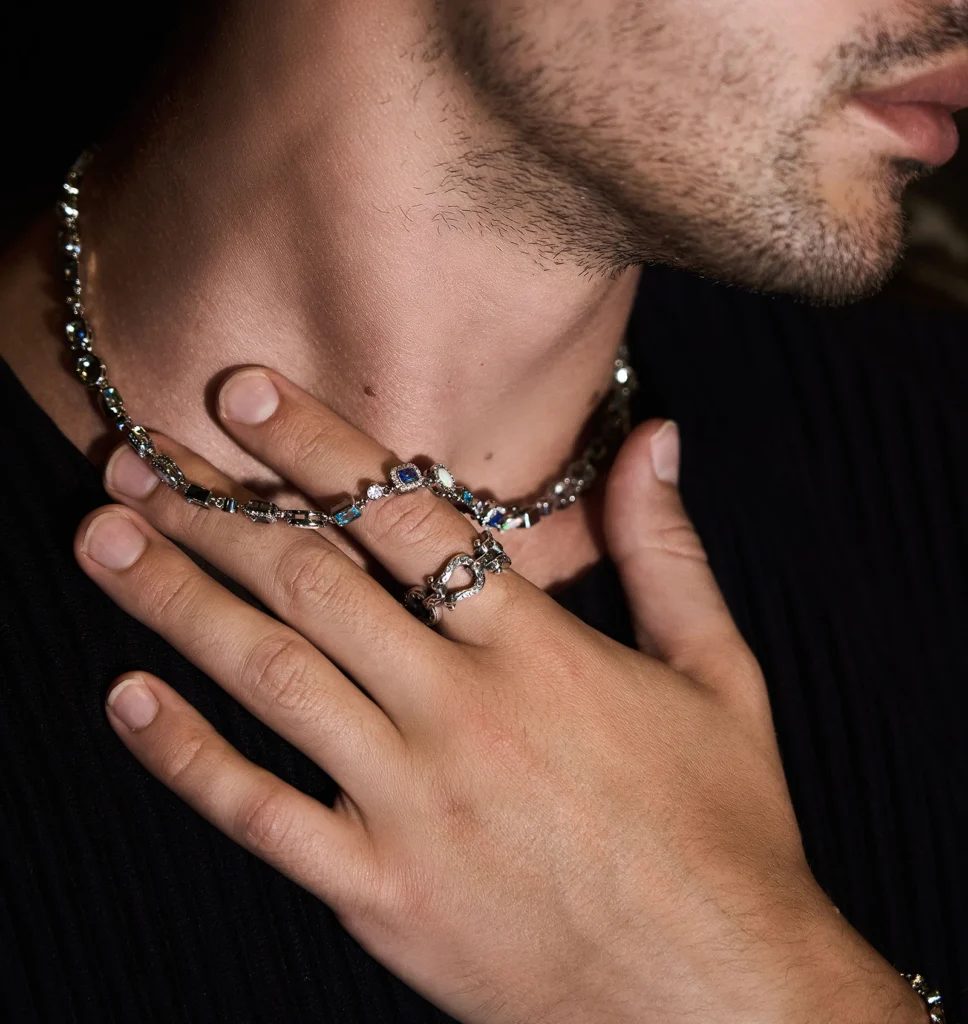 mens gemstone chain