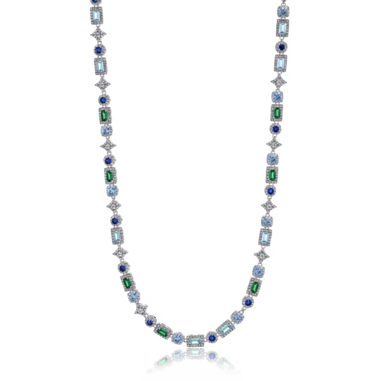 mixed gemstone chain necklace for men
