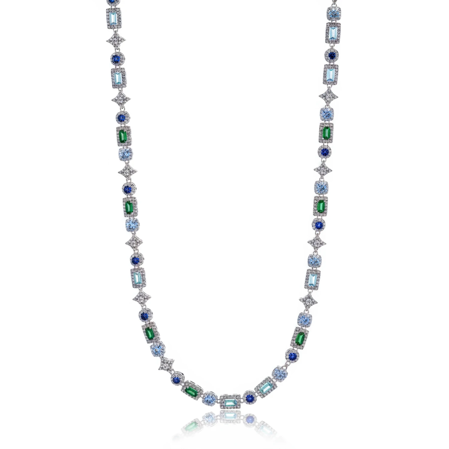 mixed gemstone chain necklace for men