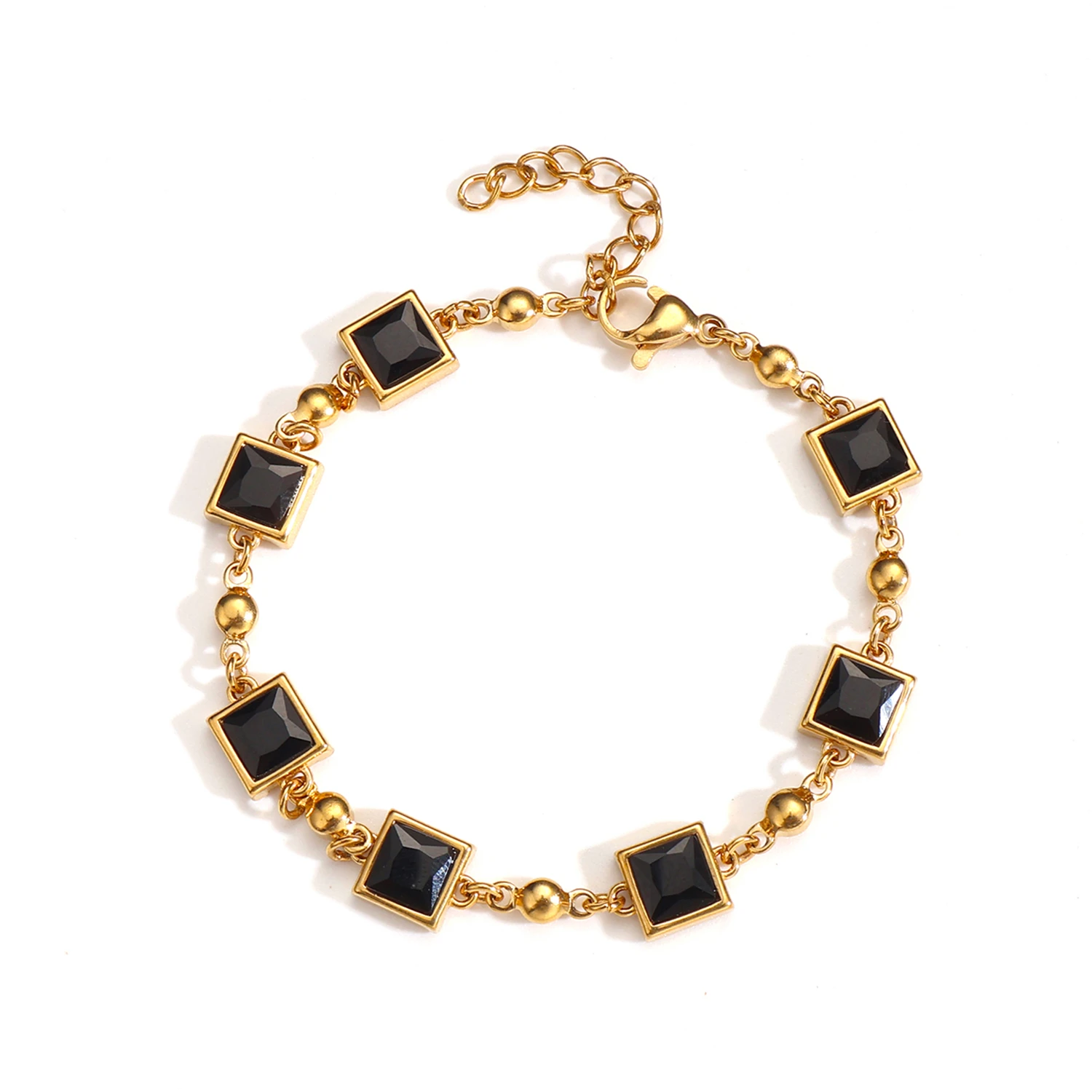 gold black gemstone bracelet