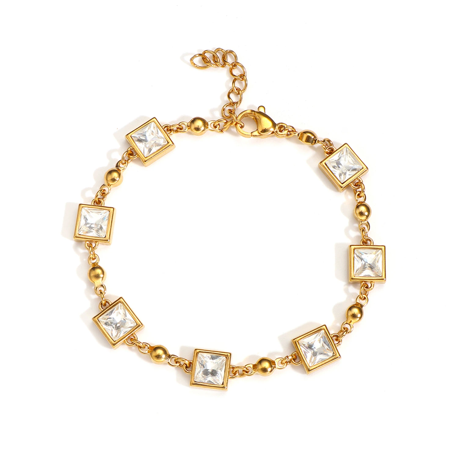 gold crystal gemstone bracelet