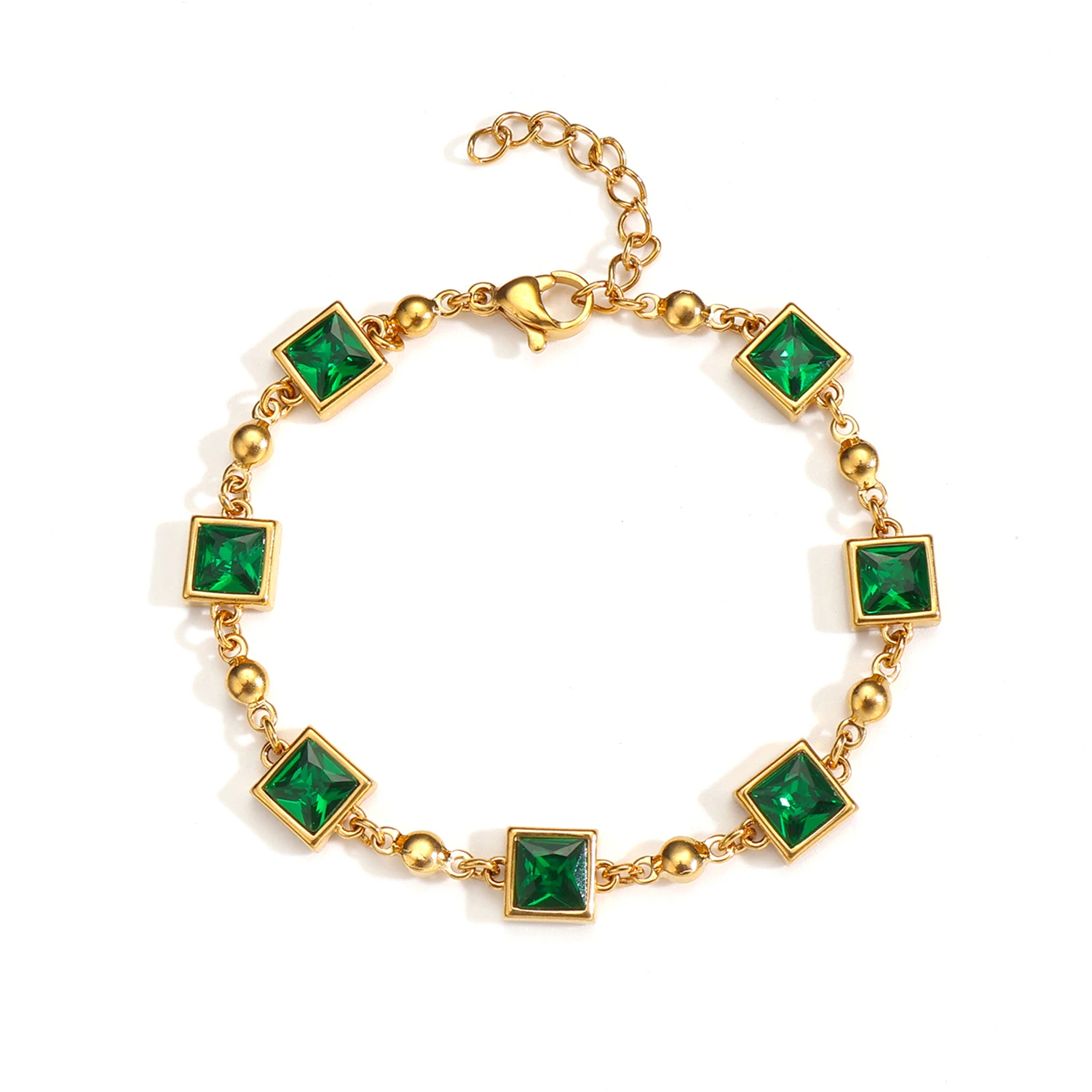 gold green gemstone bracelet