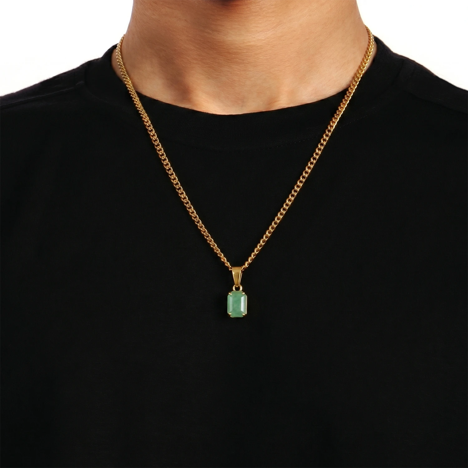 gold jade necklace for men