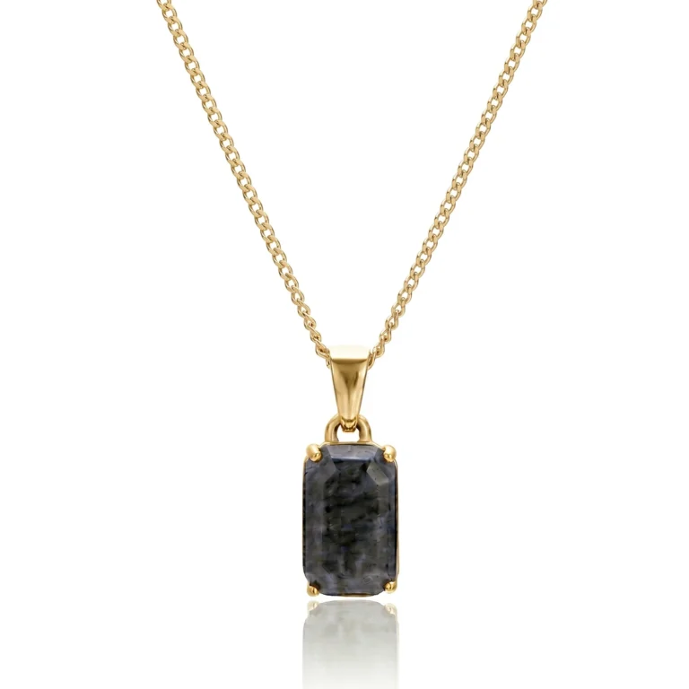 gold spectrolite pendant