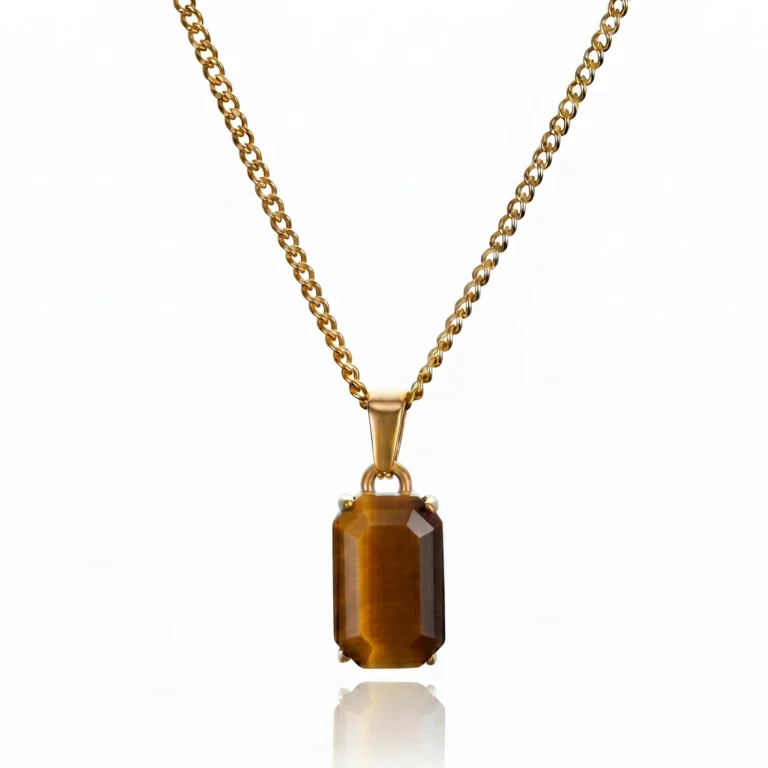 gold tiger eye pendant necklace