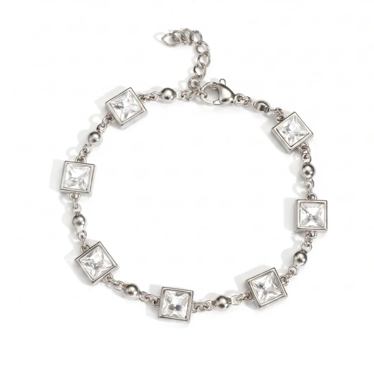 mens silver gemstone bracelet