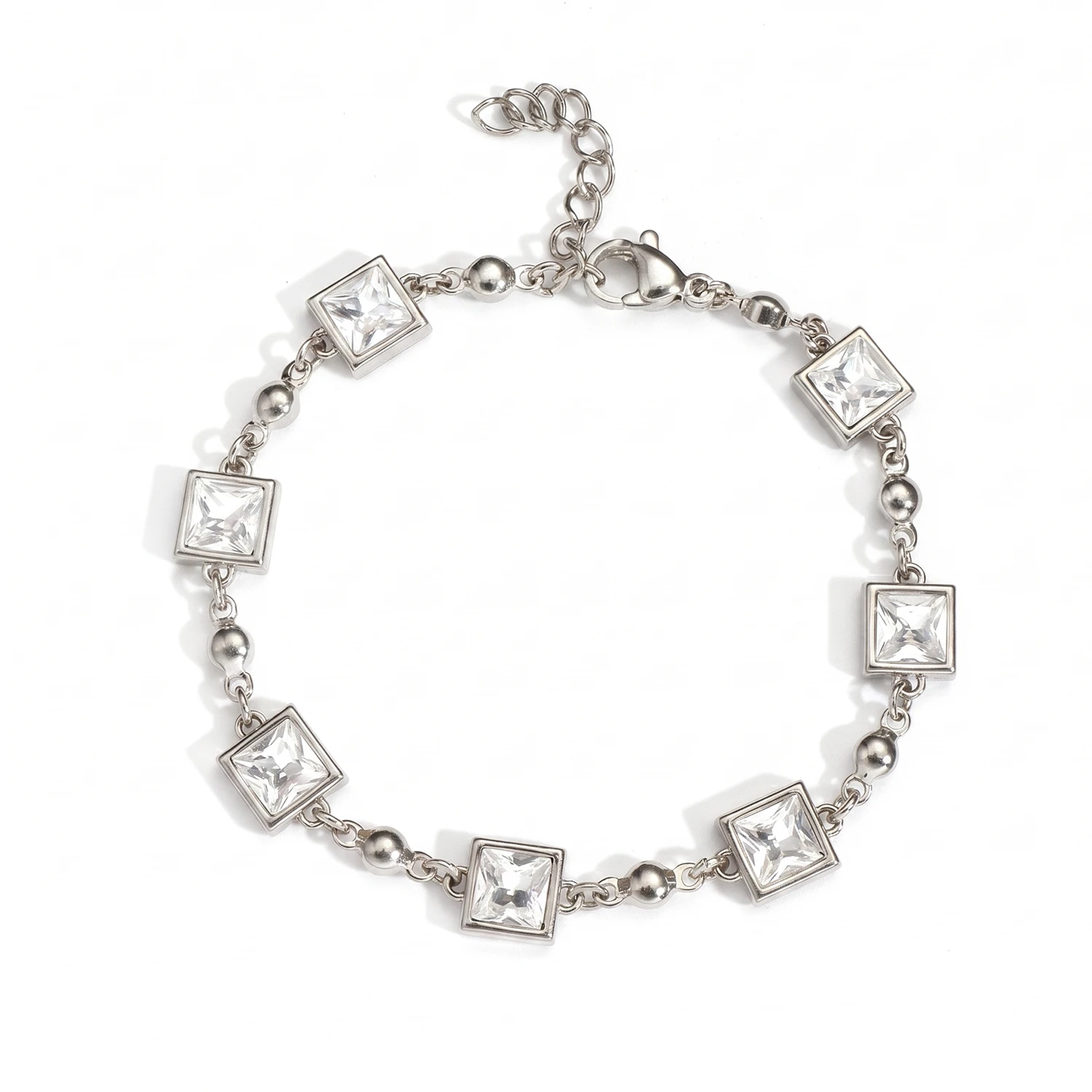 mens silver gemstone bracelet