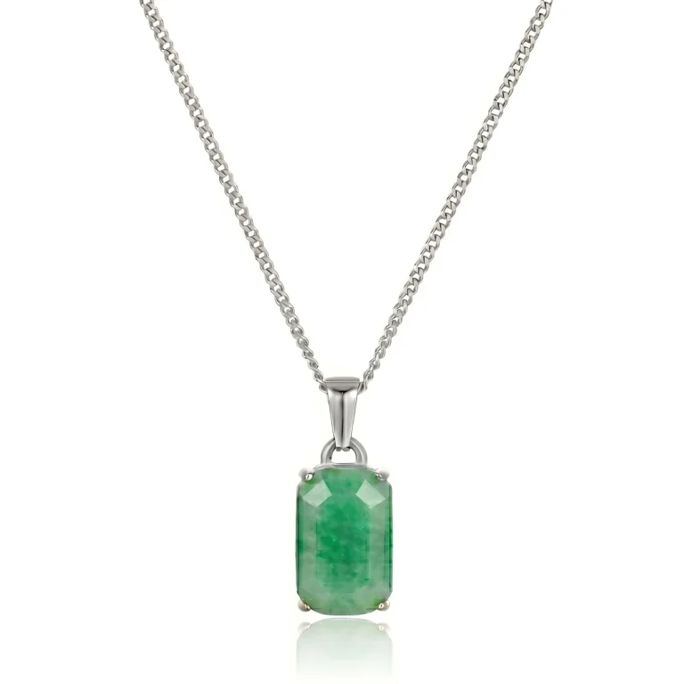 silver jade pendant