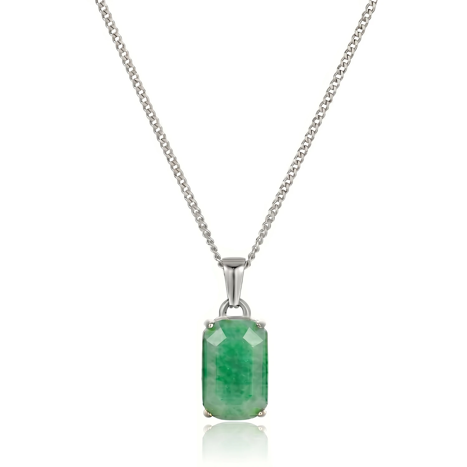 silver jade pendant