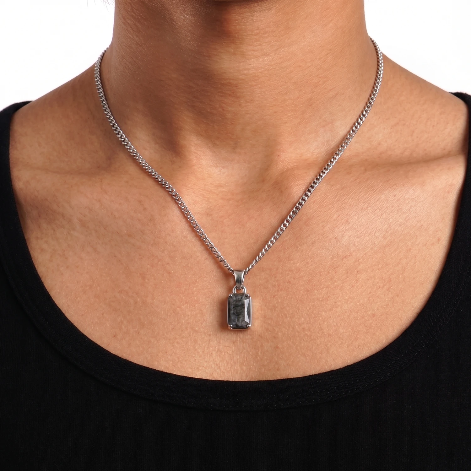spectrolite necklace silver