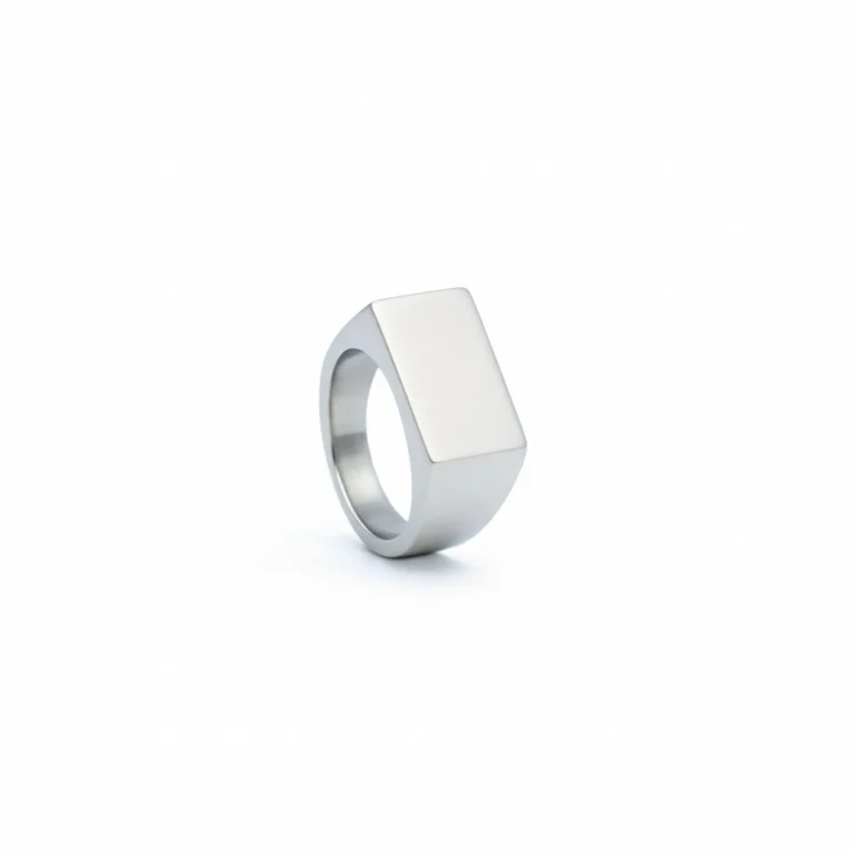 Liquid silver signet ring