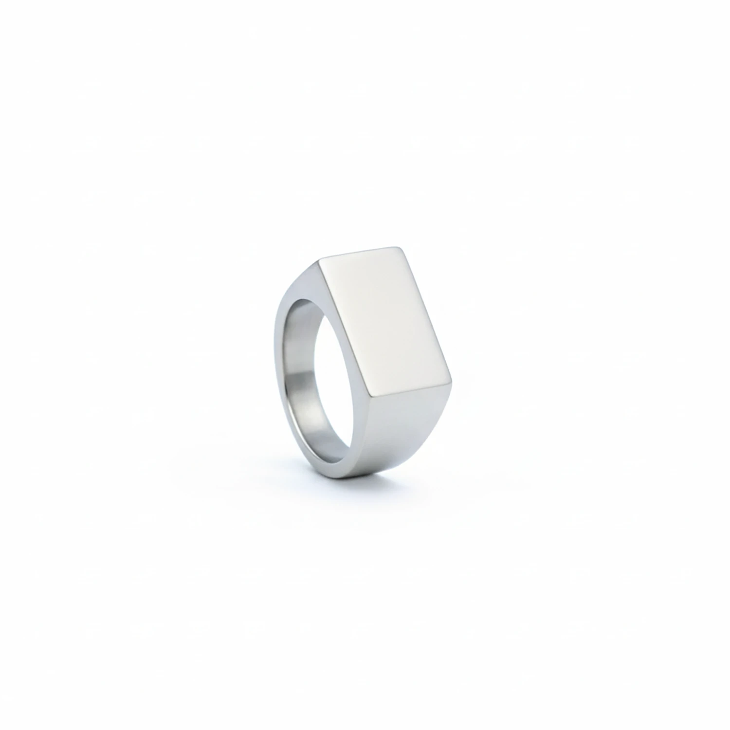 Liquid silver signet ring