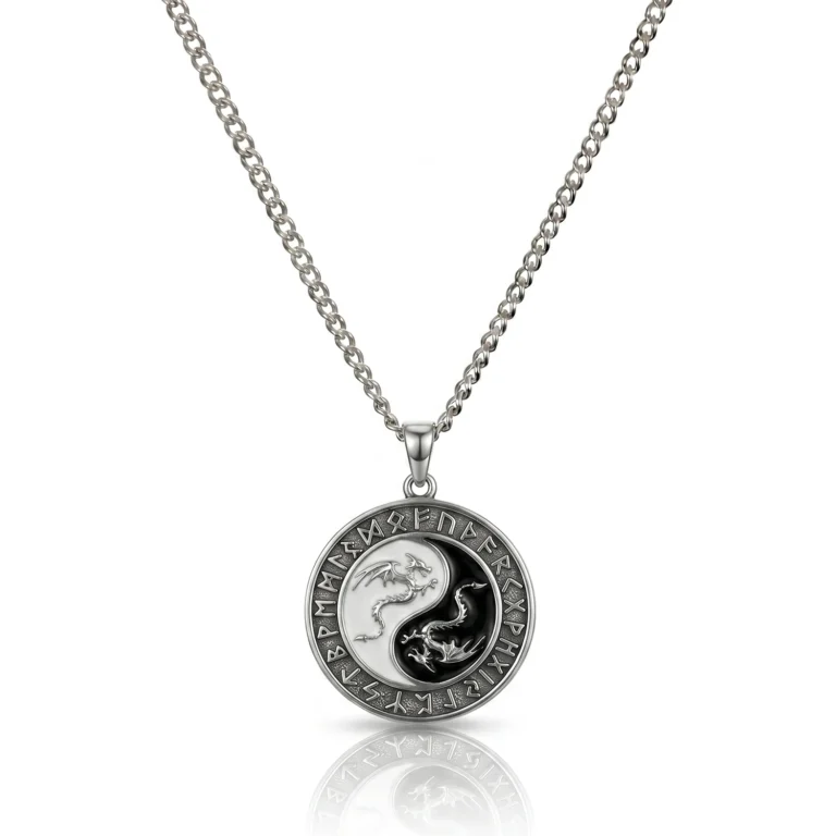 Silver ying yang necklace