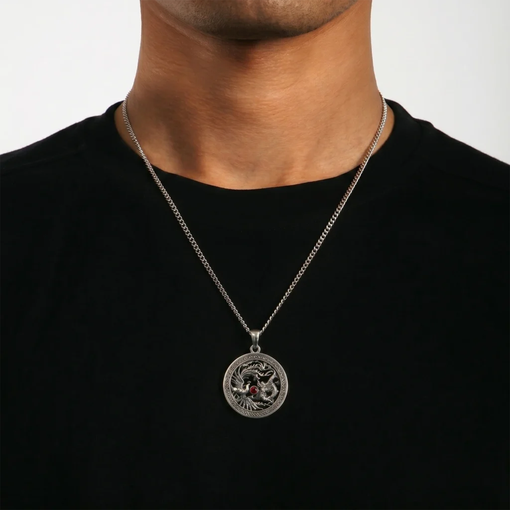 dragon phoenix pendant for men