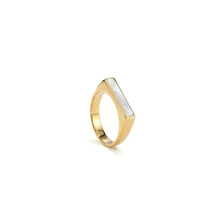 gold pearl mens ring