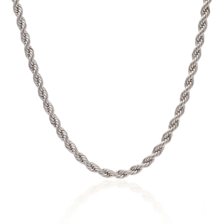 7mm silver rope chain for men
