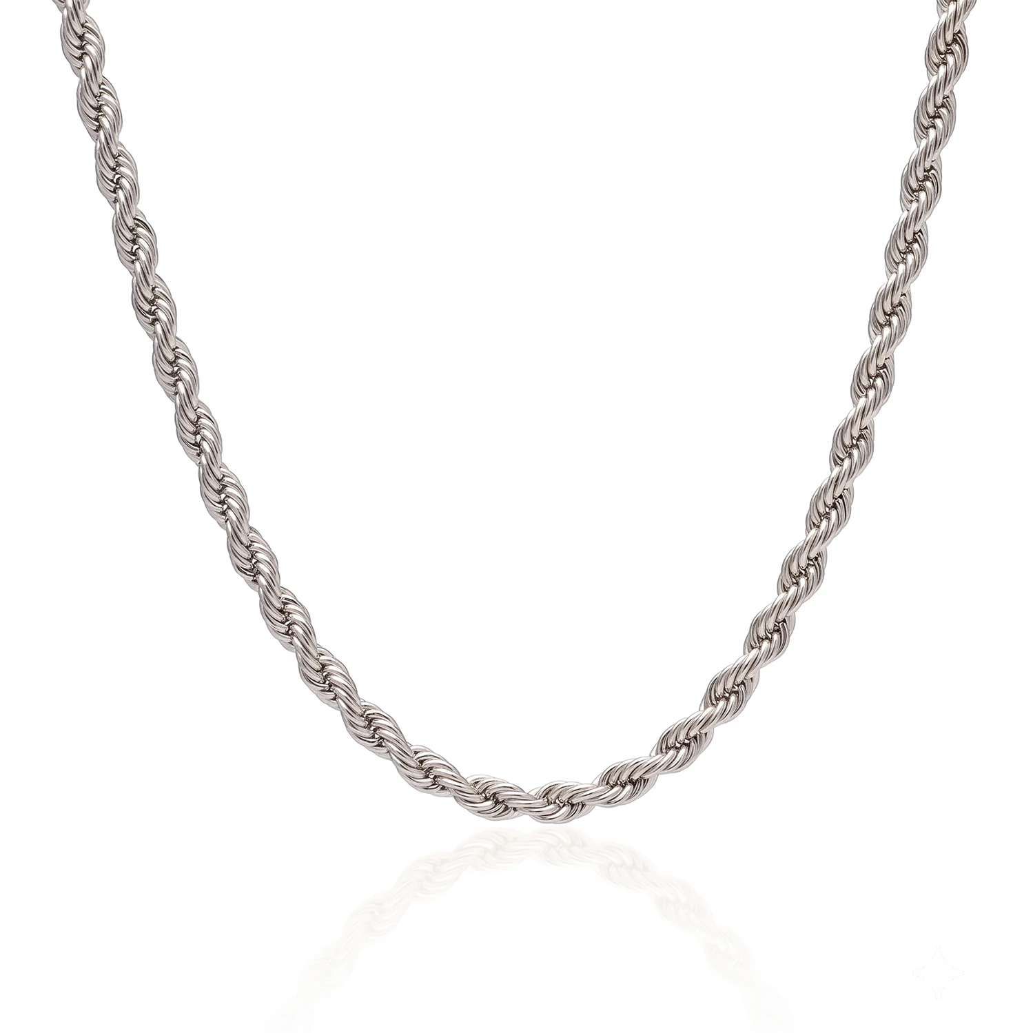 7mm silver rope chain for men