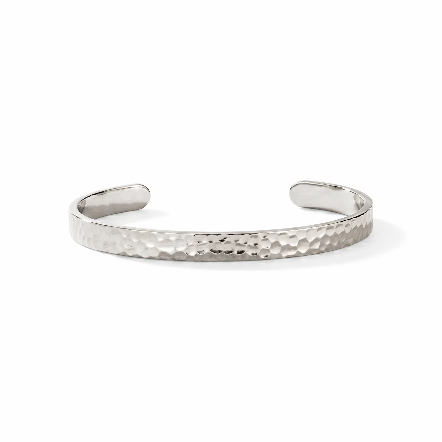 silver hammered cuff bracelet for men