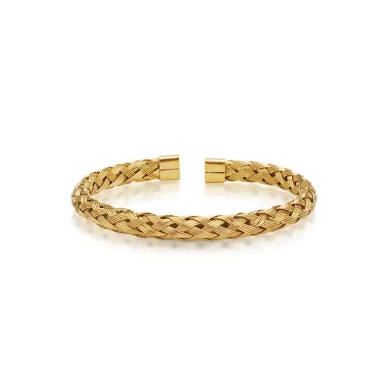 Woven gold cuff bracelet