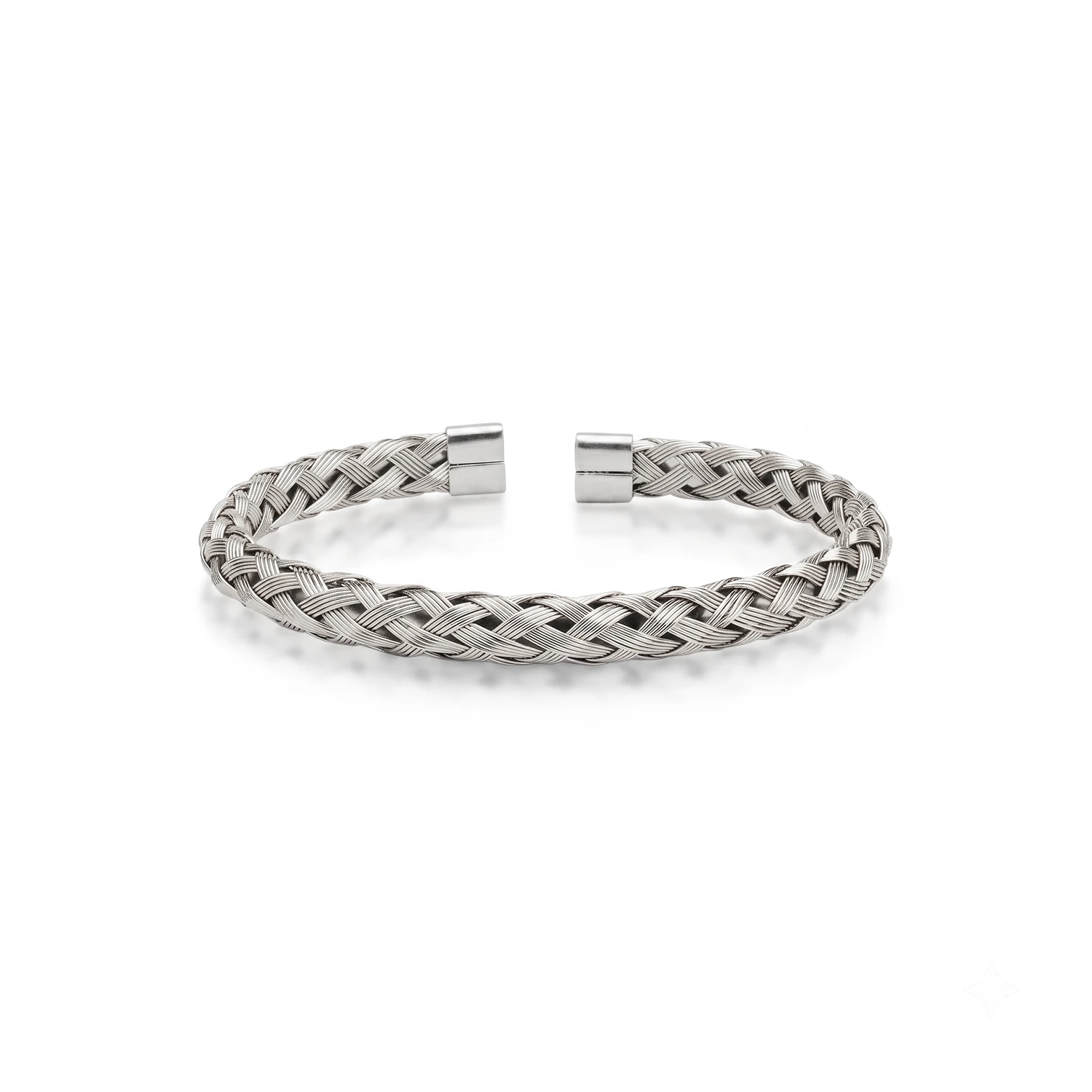 braided silver cuff bracelet