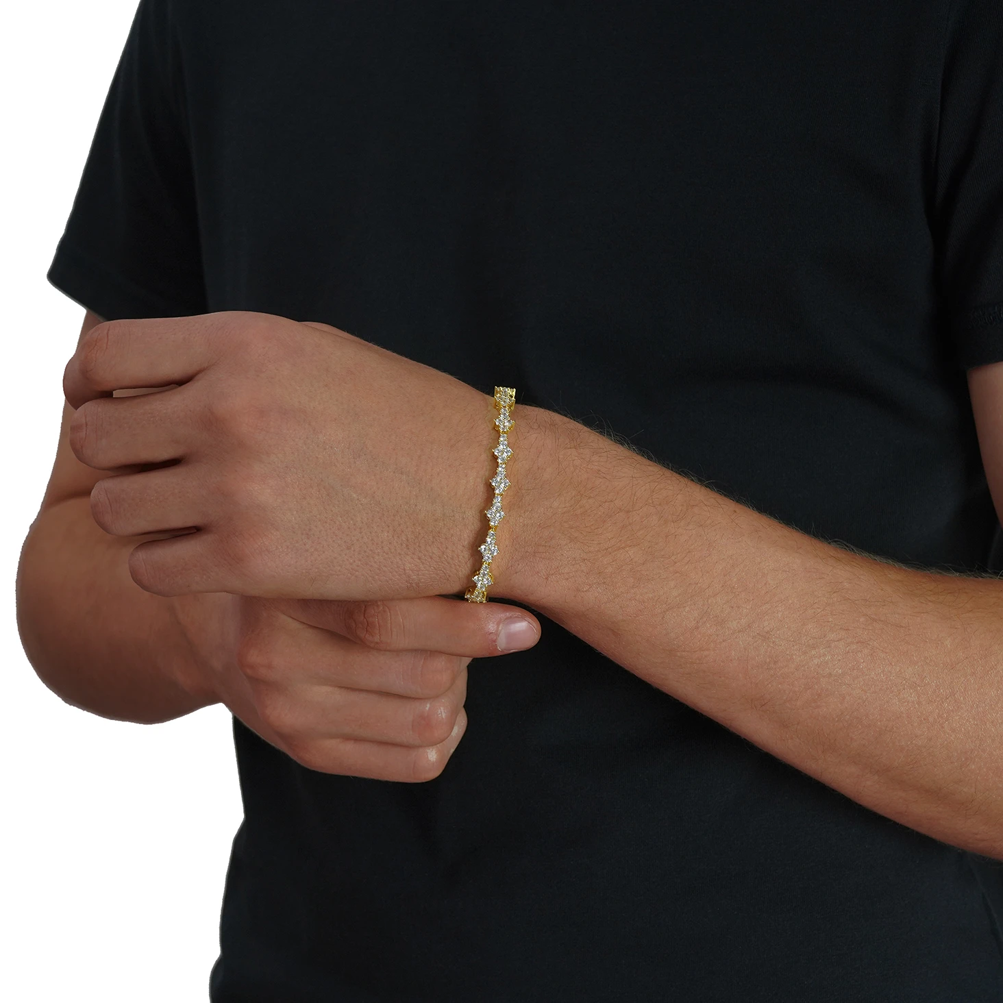 gold honeycomb bracelet for men