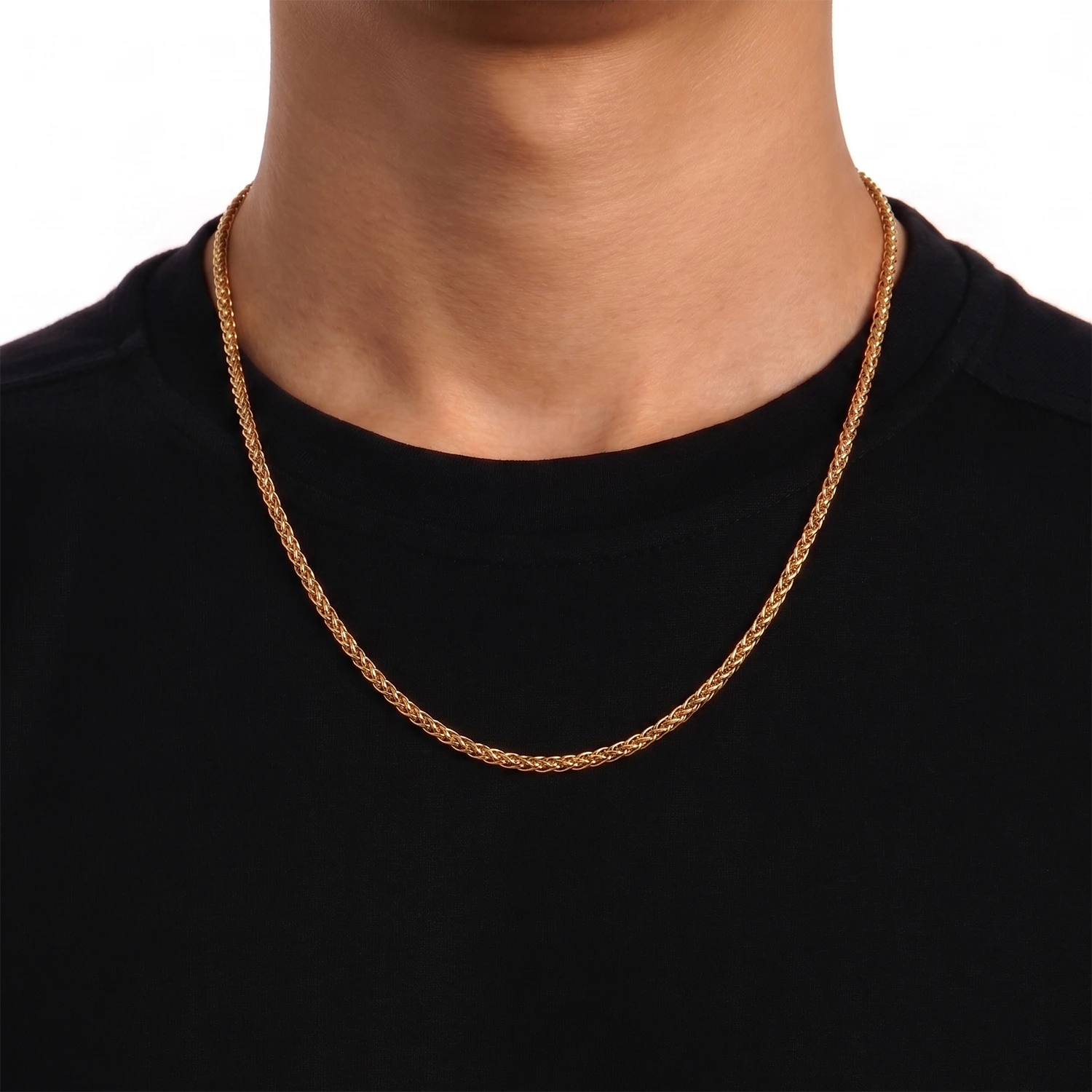 gold wheat chain mens