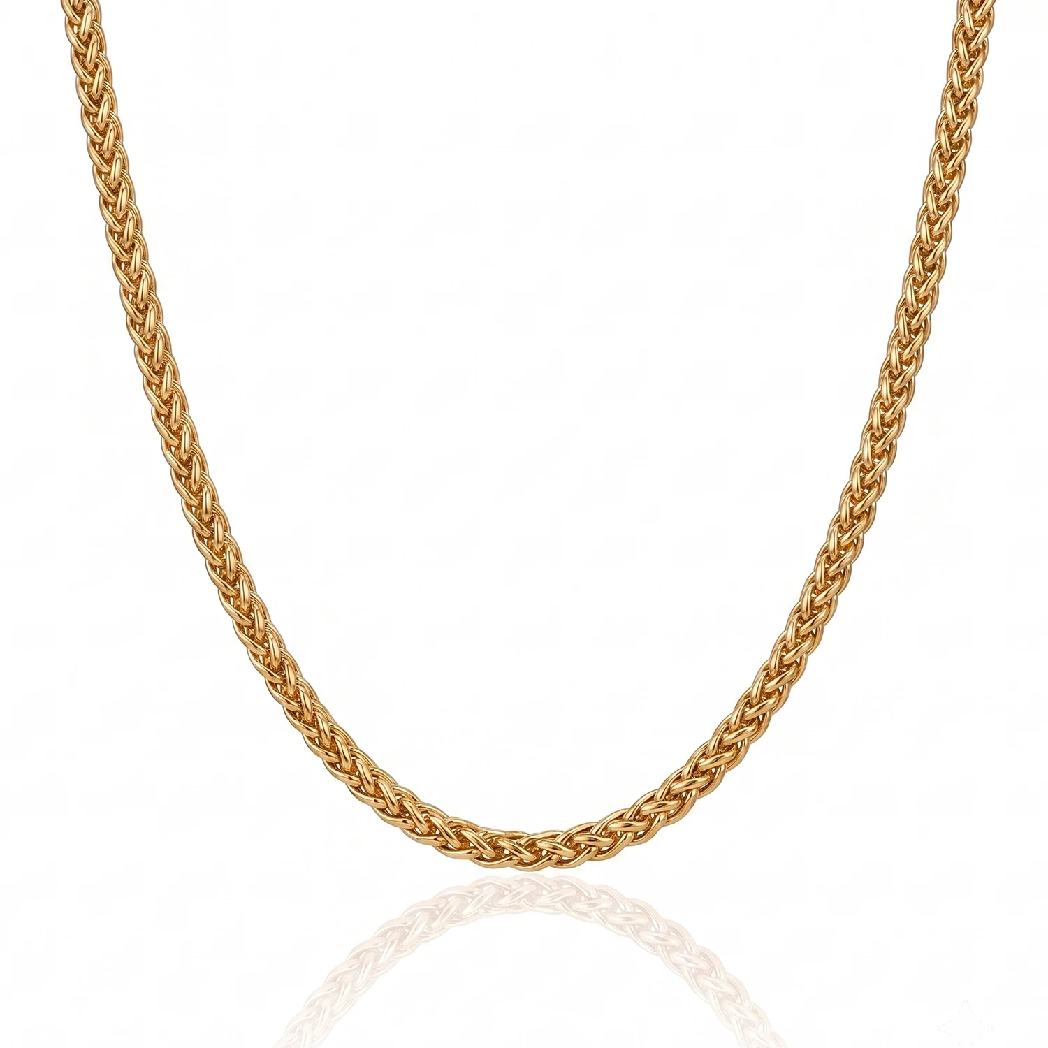 3mm gold wheat chain for men