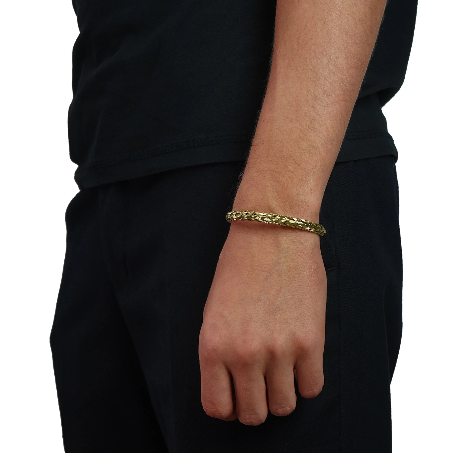 gold woven bracelet for men