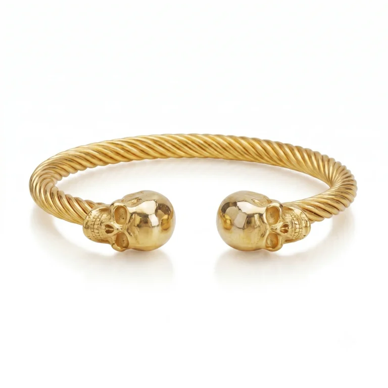 mens gold skull bracelet