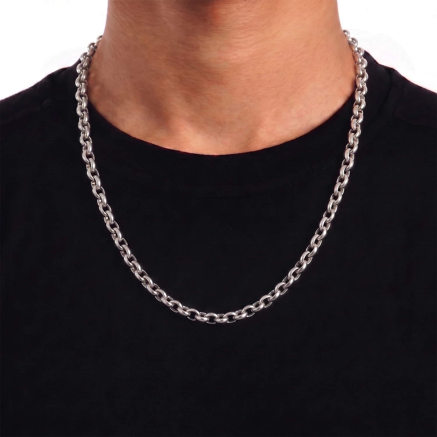 silver belcher chain for men 4mm