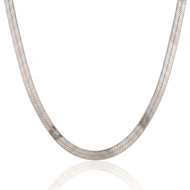 5mm silver herringbone chain for men
