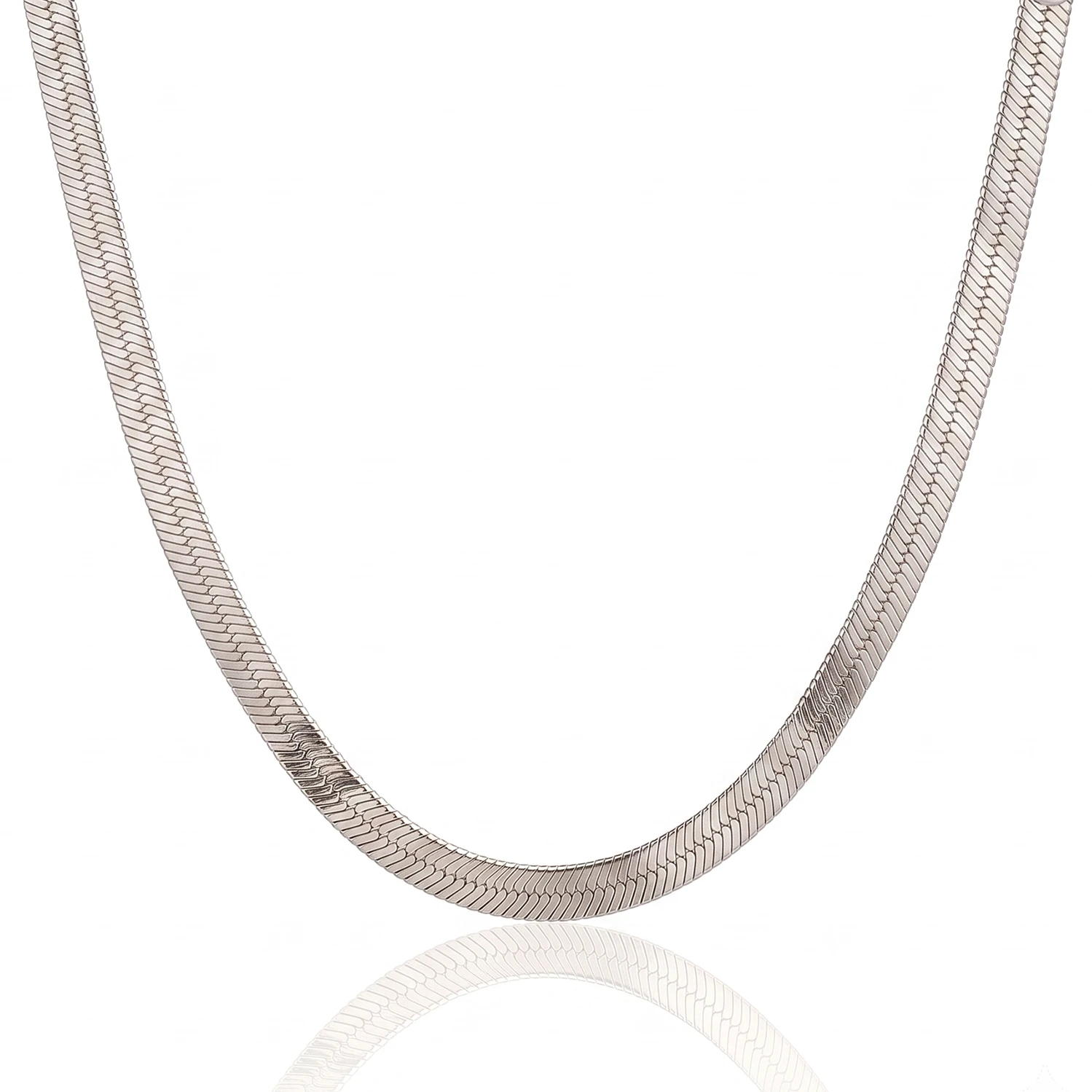5mm silver herringbone chain for men