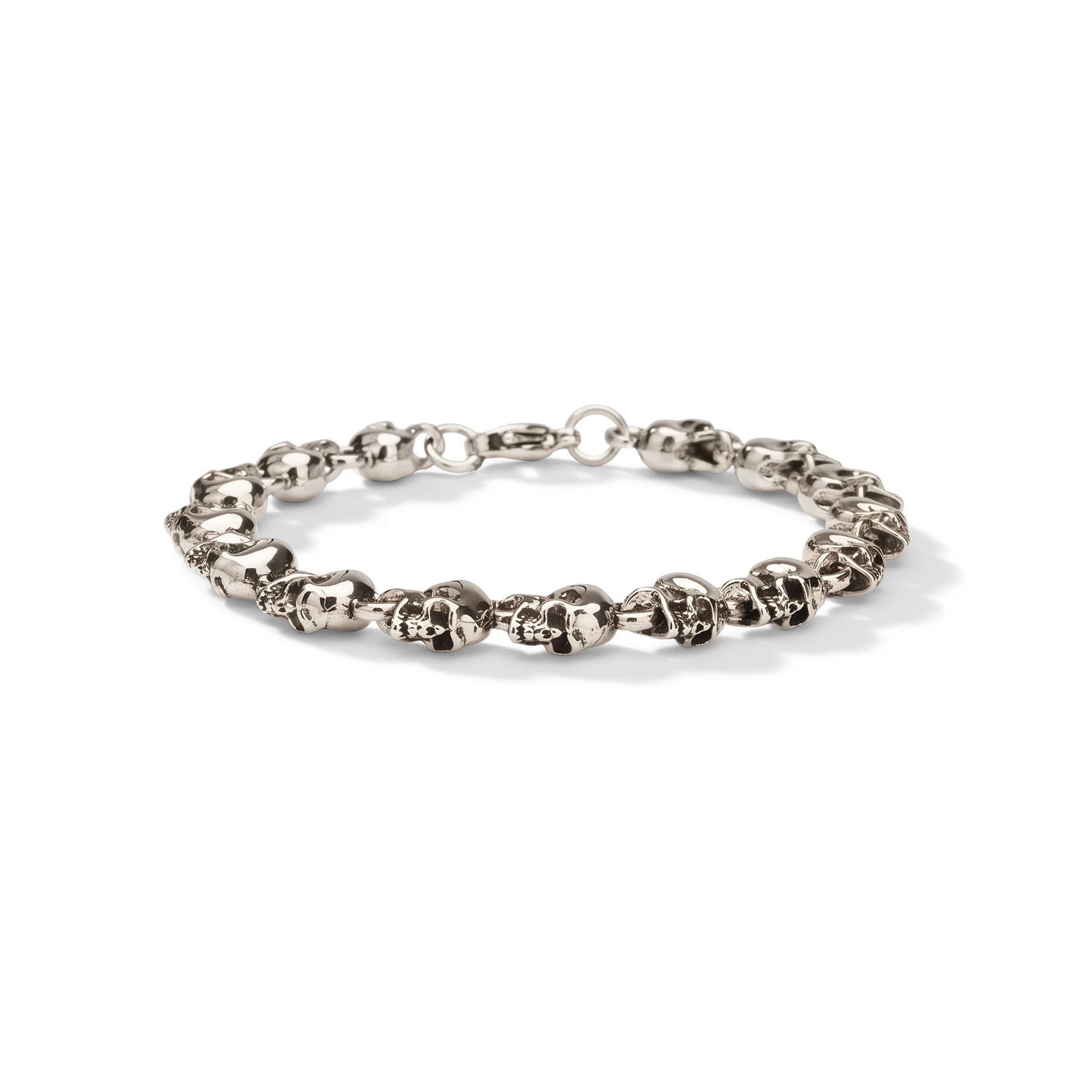 silver skull chain bracelet