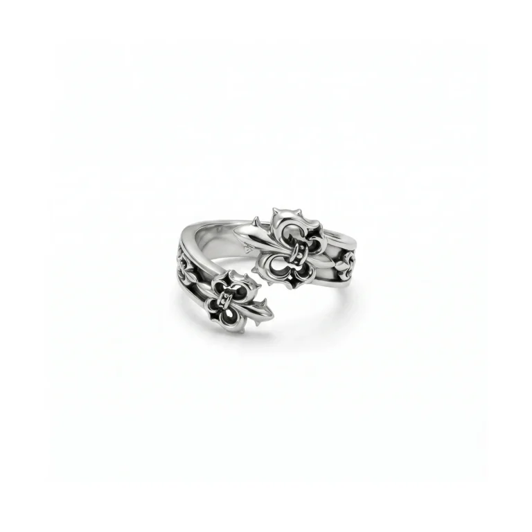 Silver Fleur de Lis Wrap Ring