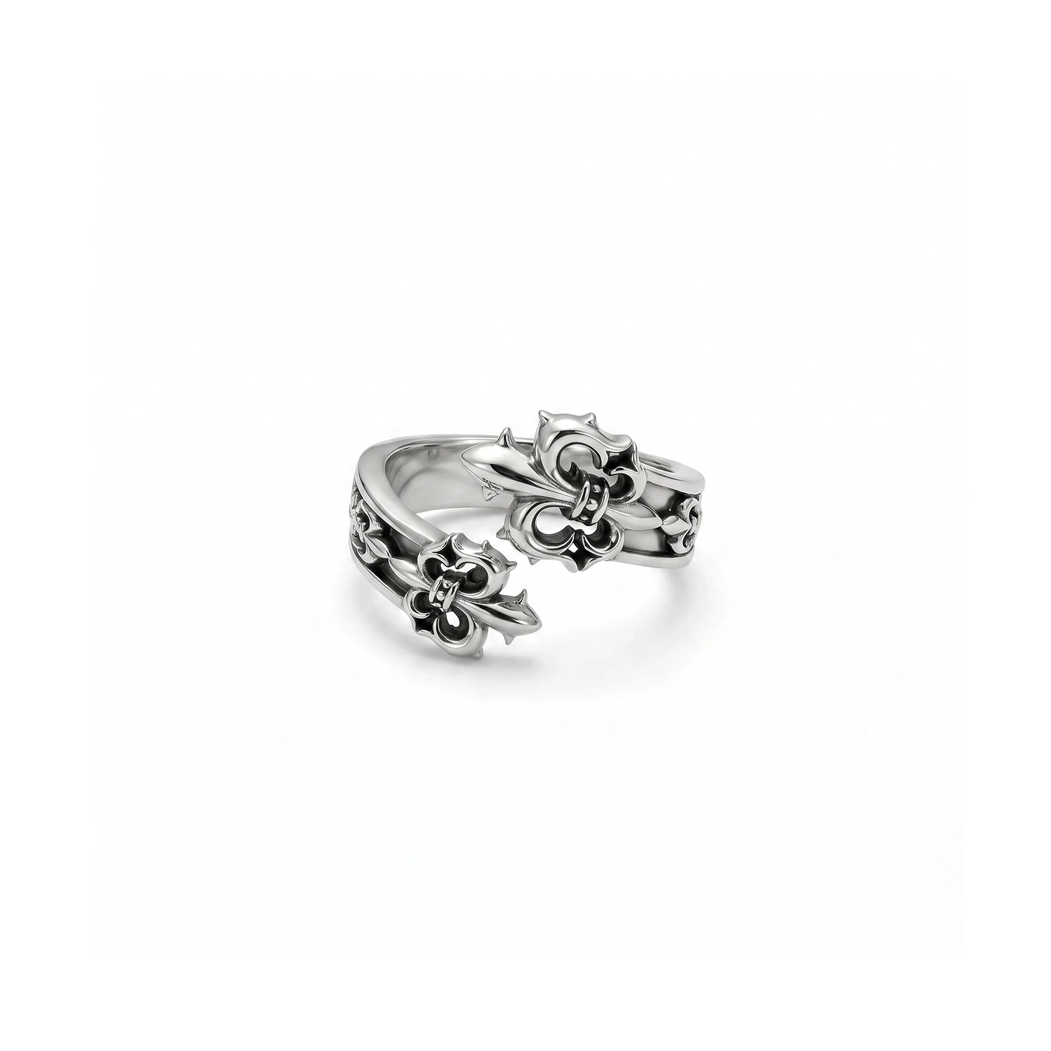Silver Fleur de Lis Wrap Ring